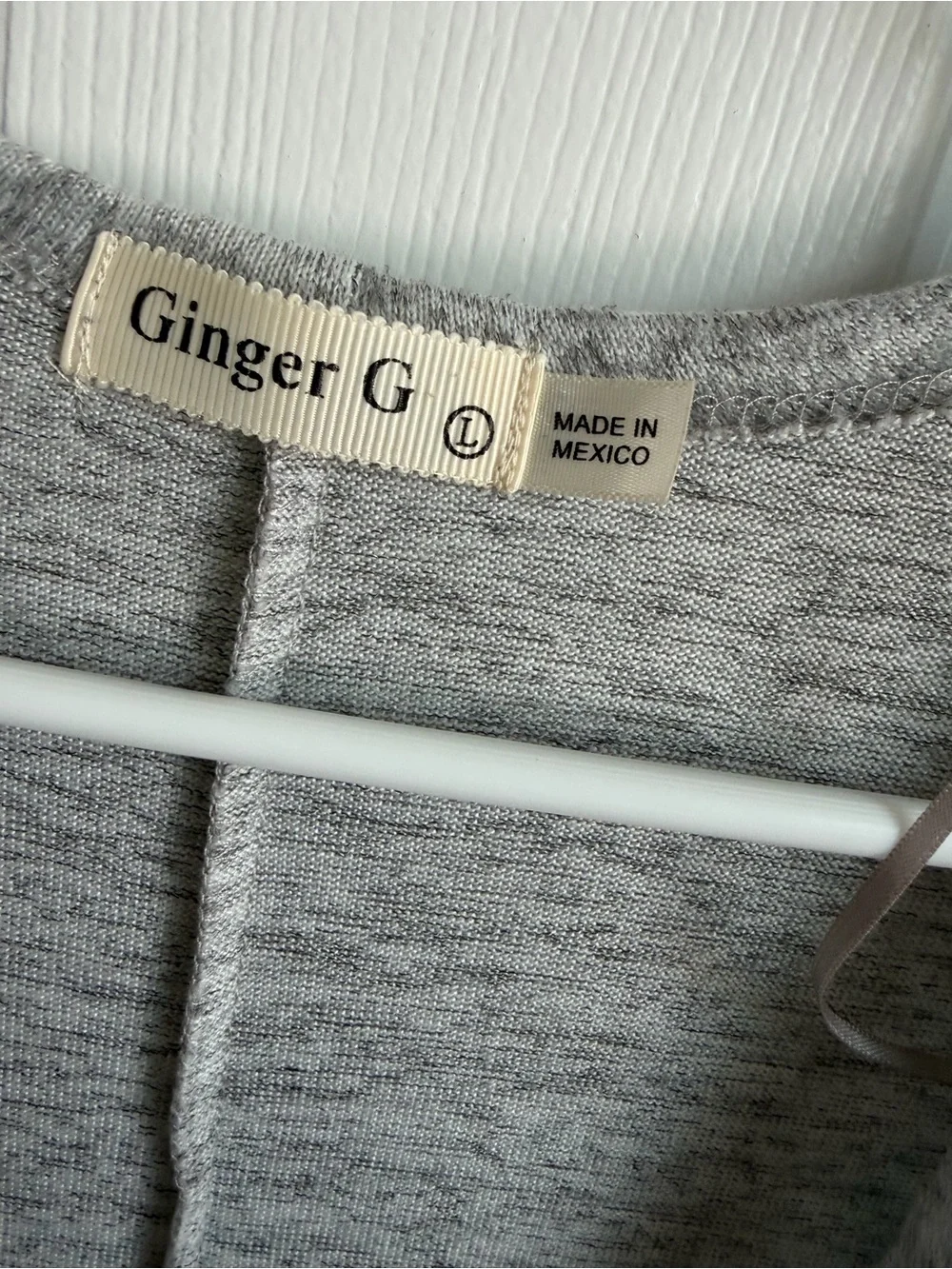 Ginger G Light Heather Gray Open Cardigan